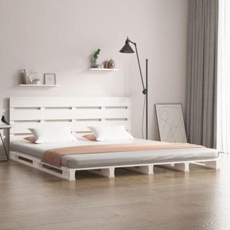 vidaXL Vidaxl - Estructura De Cama Sin Colch&oacute;n Madera De Pino Blanca 140x190 Cm