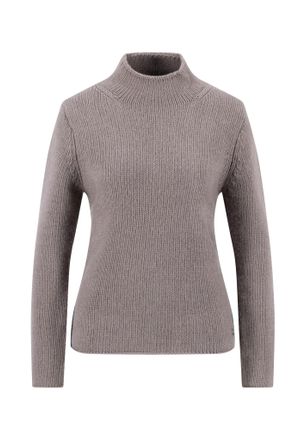 Fynch-Hatton Strickpullover FYNCH-HATTON, Damen, Gr. XXL, grau (grau taupe), Strick, Obermaterial: 100% Baumwolle, Strukturmuster, regular fit taillenbedeckt, ohne