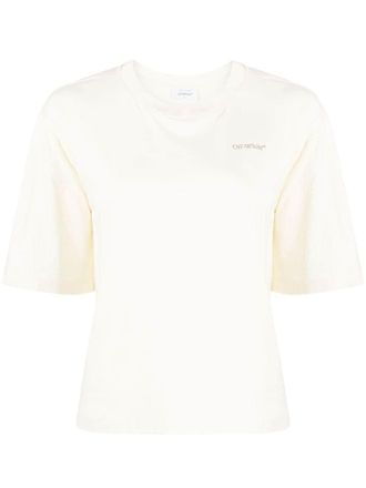 Off-white Walking Man cotton T-shirt - women - Cotton/Cotton - S - Neutrals