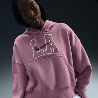 Nike Womens Nike Sportswear Phoenix Fleece Over-Oversized Hoodie in Purple | HQ3024-523