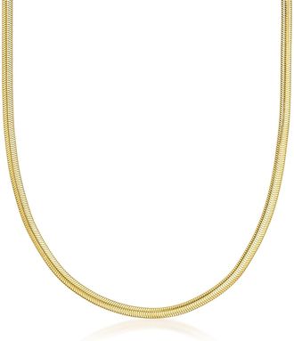 Ross-Simons Italian 4mm 14kt Yellow Gold-Plated Flat Snake-Chain Necklace