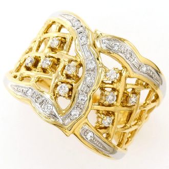 C&A Platinum Yellow Gold Yellow Gold (18K) Platinum 900 Band Ring (Pre-Owned)