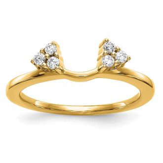 Diamond2Deal 14k Gold Lab Grown Diamond Wedding Band Ring 0.12Ct Clarity- VS Color- G-H