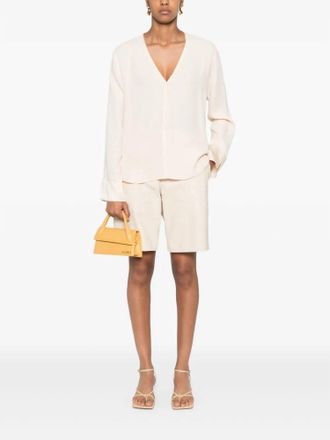Forte_Forte Envers Satin Long Sleeves Top In Ivory