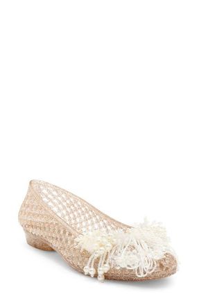 Jeffrey Campbell Whimzy Jelly Flat in Rosegold Natural Pearl at Nordstrom, Size 10