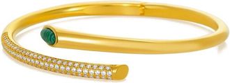 Liv Oliver 18K Plated 0.78 Ct. Tw. Malachite Bracelet