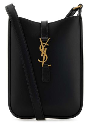 Saint Laurent Black Leather Le 5 &atilde; 7 Crossbody Bag