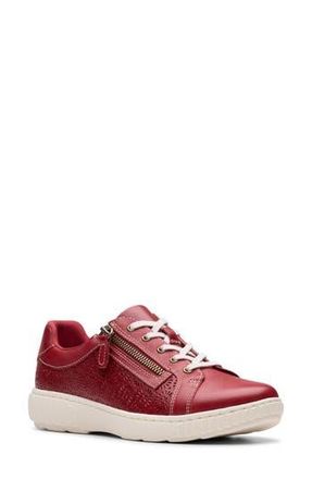 Clarks Caroline Rio Laser-Cut Sneaker in Red Leather at Nordstrom Rack, Size 8.5