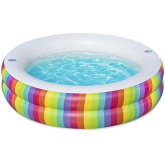 Bestway Piscina Infantil 2 Aros Arcoiris 206x206x51 Cm +6 A&ntilde;os Jardin 54443
