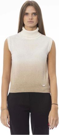 Baldinini Truien & Vesten, Dames, Beige, M, Wol, Turtleneck Vest