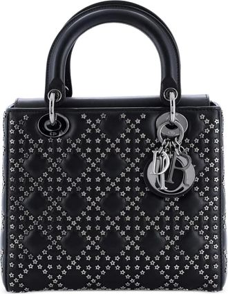 Dior Lady Dior Bag Cannage Lucky Star Studded Lambskin Medium satchel - Zwart