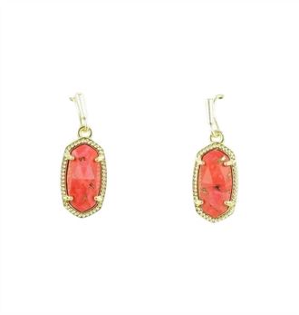Kendra Scott Womens Lee Drop Earrings In Gold/veined Red