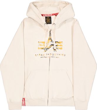 Alpha Industries Hoodie ALPHA INDUSTRIES Basic Zip Hoodie PP Camo, Herren, Gr. XXL, weiss (jet stream wei&szlig;), Obermaterial: 80% Baumwolle, 20% Polyester, regular fit, S
