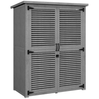 OUTSUNNY Cobertizo de madera 127x65x168 cm gris
