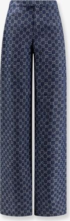 Gucci Pantaloni in denim di cotone con motivo GG - GUCCI - gender_Woman