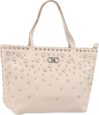 Ferragamo Pre-owned Tote Bag - Dames - Vintage Shopper - Roze - ONE Size - Leer - Vintage