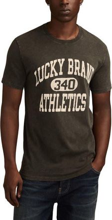 Lucky Brand Athletics Flocked Logo Graphic T-Shirt in Beluga at Nordstrom, Size X-Large