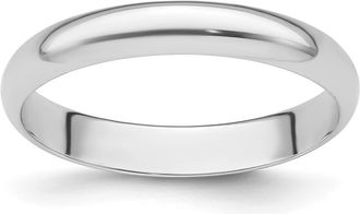 Diamond2Deal Platinum 3mm Half Round Featherweight Wedding Band Ring