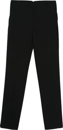 Ami Zwarte wollen broek met dartdetails - Dames - Slim Fit Broeken - Zwart - M - Wol - Broeken
