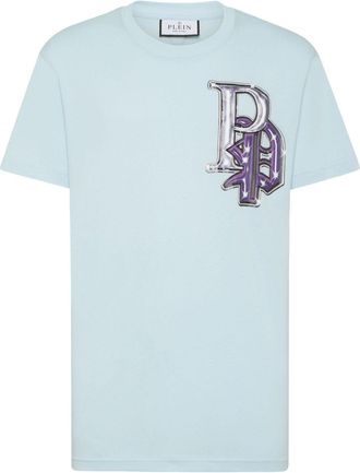 Philipp Plein Gothic graffiti-print cotton T-shirt - men - Cotton - L - Blue