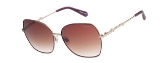 Superdry Sonnenbrille SUPERDRY Modell 995062, Damen, gold, weinrot, metallic, Sonnenbrillen Sonnenbrille, Form Butterfly, Logoschriftzug auf B&uuml;gel, Metallfassu