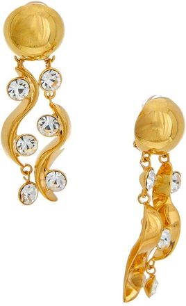 Oscar De La Renta Crystal Multi Wave Drop Earrings