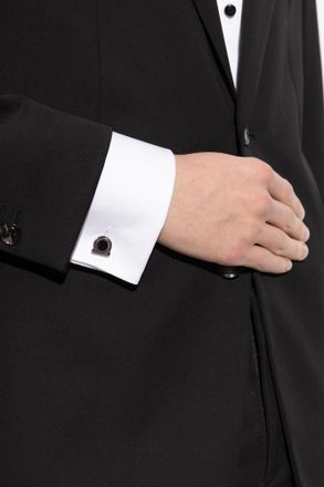 Ferragamo Cufflinks In The Shape Of A Logo, Mens, Silver