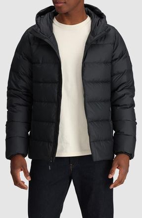 Outdoor Research Coldfront 700 Fill Power Down Insulated Hooded Ripstop Packable Puffer Jacket in Solid Black at Nordstrom, Size Xxx-Large