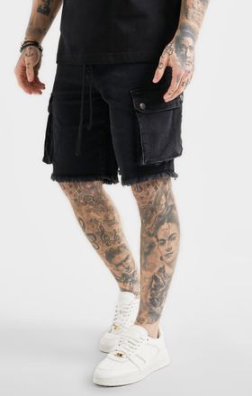 Siksilk Messi x Siksilk Black Cargo Denim corto XL