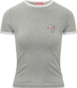 Diesel Grey Logo Crew Neck T-Shirt