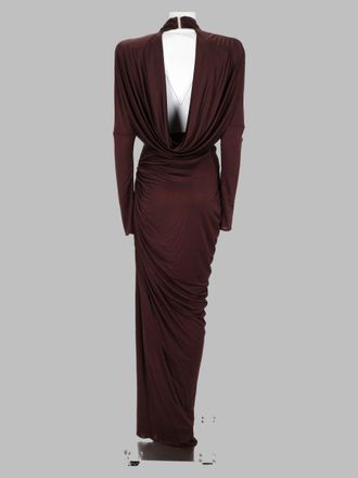Balmain Draped Jersey Dress - Brown