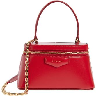 Givenchy Mini Antigona Vanity Leather Handbag in 640-Vermillon at Nordstrom