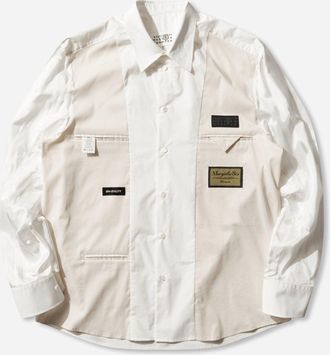 Maison Margiela Men s Label Patch Poplin Shirt White