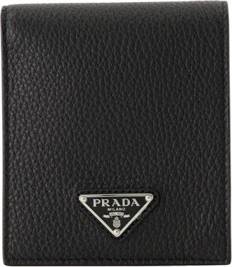 Prada Wallets & Cardholders, male, Black, Size: ONE SIZE Leather Wallet