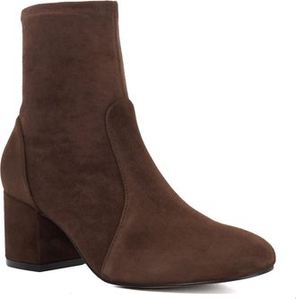 Dune London Womens Ladies Olianna - Block Heel Sock Ankle Boots - Brown Suede - Size UK 5