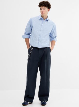 Djab Mens Brushed twill pleated chinos Barrel fit Imported from Seoul