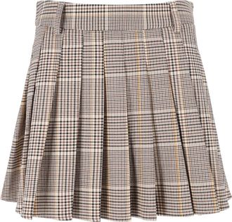 MC2 Saint Barth Winter Pleated Tartan Mini Skirt