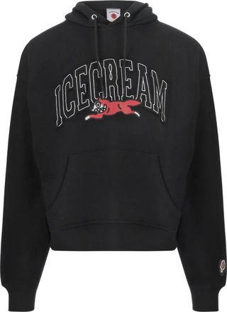 Icecream Katoenen Hoodie Met IJsprint - Heren - Hoodies - Zwart - S - Katoen - Hoodies & sweatvesten