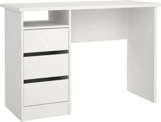 Dmora Scrivania Minette, Scrittoio multiuso, Tavolo per ufficio porta pc, Piano di lavoro, 110x49 h76 cm, Bianco - Dmora