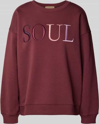 Smith & Soul Sweatshirt mit Stitching und Rundhalsausschnitt in Bordeaux, Größe XXL