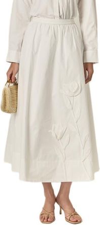 English Factory Floral Appliqu&eacute; Skirt in White at Nordstrom, Size X-Small