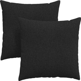 vidaXL Cojines De Sof&aacute; 2 Pcs Negro 80 X 80 Cm Tela Vidaxl