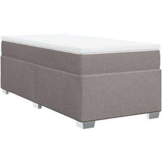 vidaXL Cama Box Spring Con Colch&oacute;n Tela Gris Taupe 90x190 Cm Vidaxl