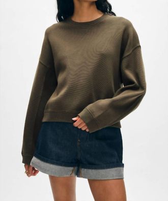 White + Warren Superfine Organic Cotton Sweatshirt In Dark Sage