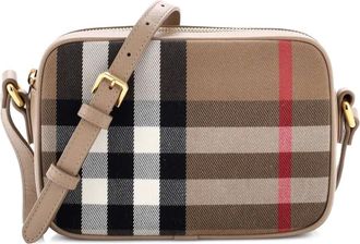 Burberry Camera Vintage Check Canvas Small crossbody bag - Toni neutri