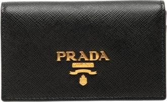 Prada Pre-owned Business card case - Dames - Vintage Accessoires - Zwart - ONE Size - Leer - Vintage