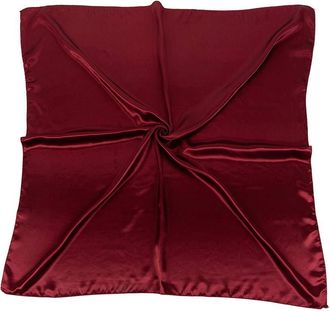 World of Shawls Satin Silk Square Plain Nautical Head Neck Scarf Wrap Large 90 cm X 90 cm (Maroon)