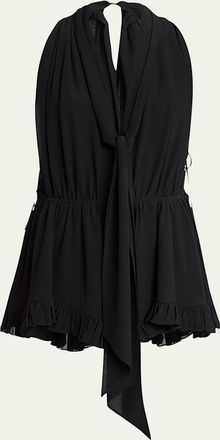 Chlo&eacute; Organic Silk Mousseline Ruffle Romper