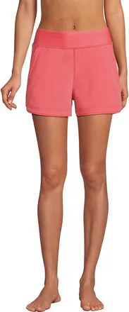 Lands End 3 Quick Dry Elastic Waist Board Shorts Swim Cover-up Shorts with Panty in Wood Lily at Nordstrom, Size 24W