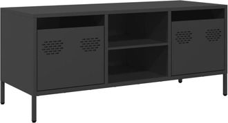 vidaXL Mueble para TV acero laminado en frío negro 101,5x39x43,5 cm vidaXL
